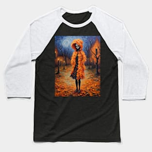 autumn skeleton lady Baseball T-Shirt